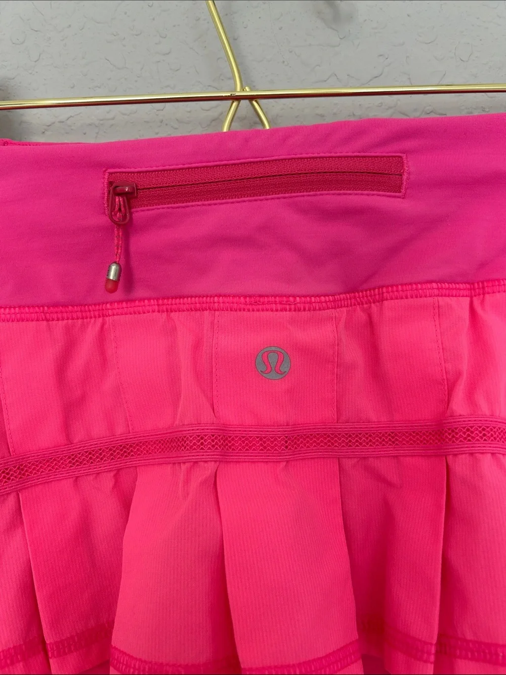 Lululemon Back On Track Skirt 6 Paris Pink Ruffle Running Skort Rare